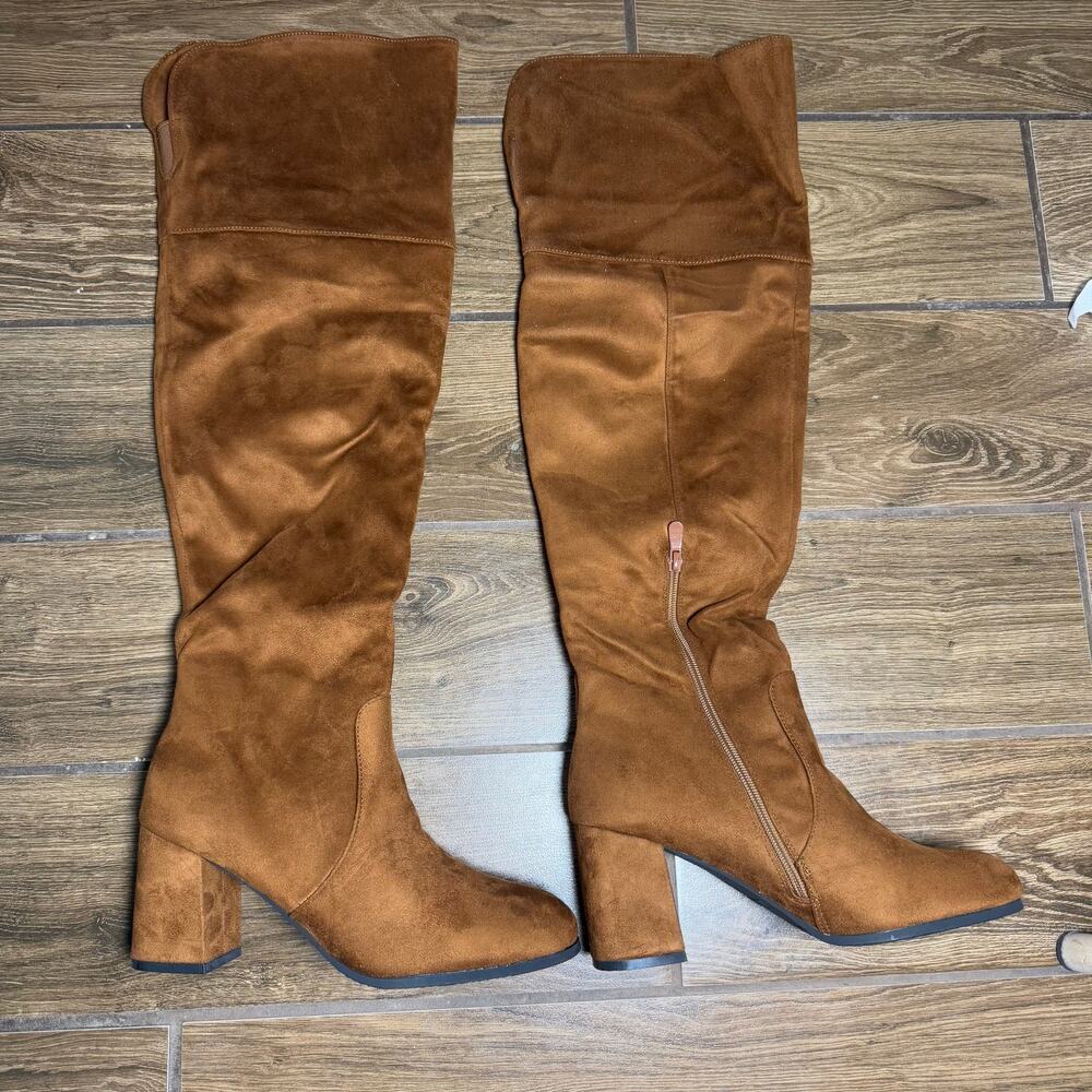 Dream Pairs Women Thigh High Over The Knee Fashion Chunky Heel Long Boots US10.5